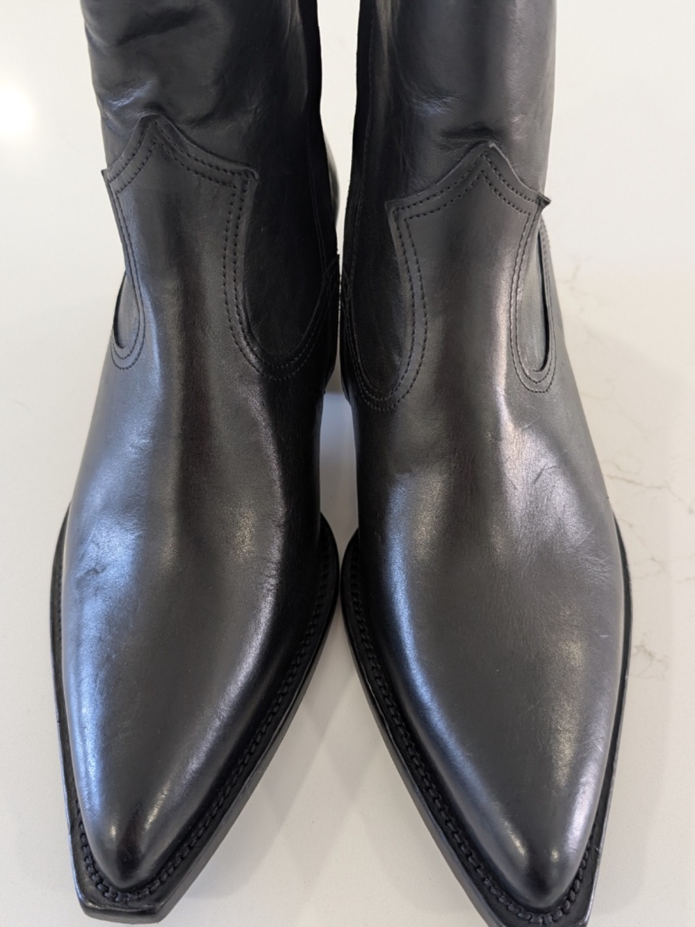 GOLDEN GOOSE Debbie Black Leather Western Ankle Boots Size 40 NWB Made In Italy - Picture 3 of 16